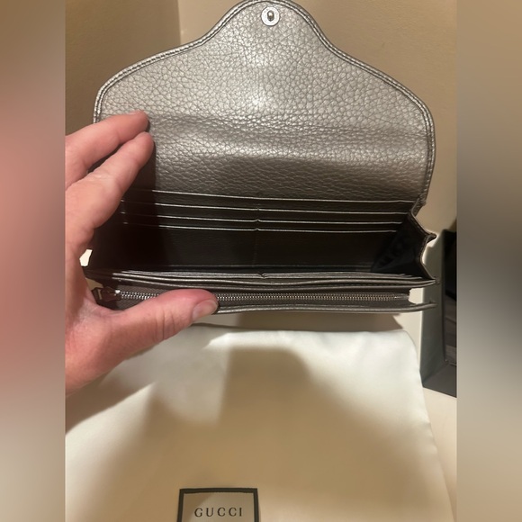 Gucci Metallic Techno Horsebit Long Wallet W/added chain - Picture 10 of 15